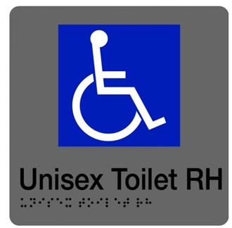 BRAILLE ACCESSIBLE TOILET SIGN - RIGHT HAND