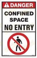 DANGER CONFINED SPACE NO ENTRY SAFETY DECAL
