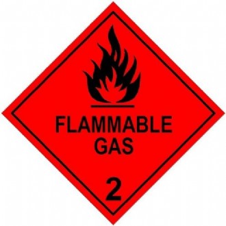 FLAMMABLE GAS 2 DANGEROUS GOODS SIGN