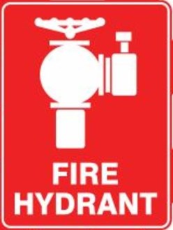 FIRE HYDRANT DECAL SIGN 