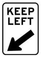 KEEP LEFT R2-3 ROAD SIGN 