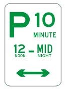 10 MINUTE PARKING SIGN
