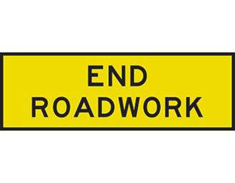 END ROADWORK ROAD SIGN - BOXED EDGE