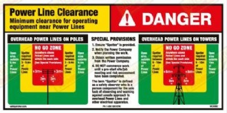 DANGER WD056C OVERHEAD POWER LINE CLEARANCE SAFETY DECAL