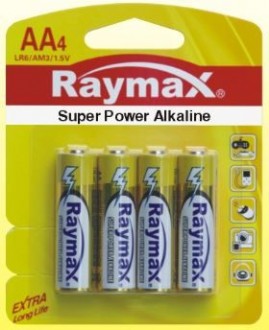 RAYMAX AA SUPER POWER ALKALINE BATTERIES-4/PKT