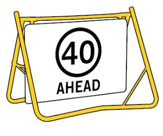 60KM/H AHEAD SPEED DISC SWING STAND SIGN