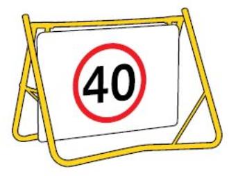 80KM/H SPEED DISC SWING STAND SIGN