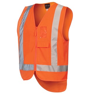 JB'S 6DNDT REFLECTIVE HI-VIS ZIP FRONT D/N H BACK SAFETY VEST