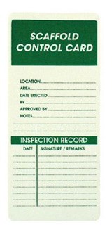 SCAFFOLD CONTROL CARDS - POLY - 210 X 90MM