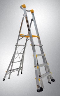 GORILLA HEIGHT ADJUSTABLE PLATFORM LADDER 180KG INDUSTRIAL