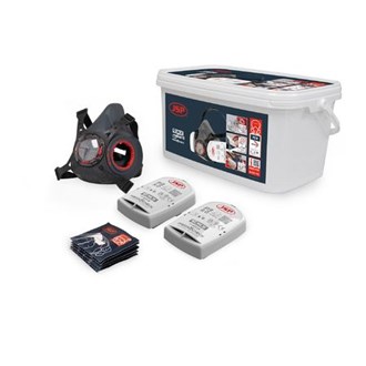 JSP FORCE TYPHOON 8 HALF MASK RESPIRATOR ASBESTOS/SILICA/DUST KIT w/ P2 FILTERS