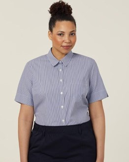 NNT CATUK5 AVIGNON WOMENS FINE BLOCK STRIPE STRETCH S/SL SHIRT