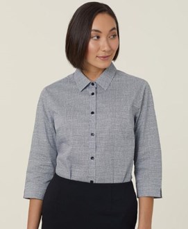 NNT CATUKX AVIGNON WOMENS ABSTRACT PRINT STRETCH 3/4 SL SHIRT