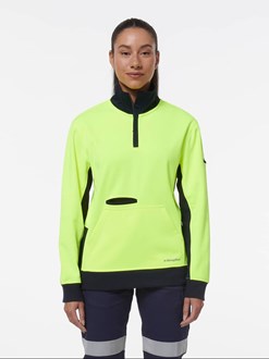 KING GEE K45008 WOMENS HI VIS 1/4 ZIP FLEECE