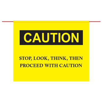 CAUTION FLAG POLY/COTTON WITH NYLON ROPE