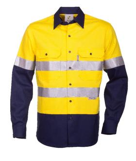 ATLAS 07299 L/SL REFLECTIVE HI VIS VENTED LIGHTWEIGHT COTTON SHIRT