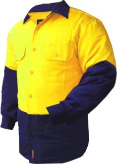 **USE HVA07588**RITEMATE RM1050 L/SL HI VIS COTTON DRILL SHIRT